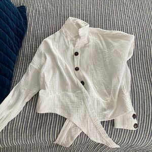 Collared button tied shirt